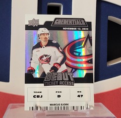 Marcus Bjork 2022-23 - Debut Ticket Access Rookie /999 Credentials Upper Deck